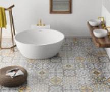 Baignoire ilot ronde et meuble double vasques
